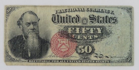 1866 50 cent Fractional Currency Note Fr 1376