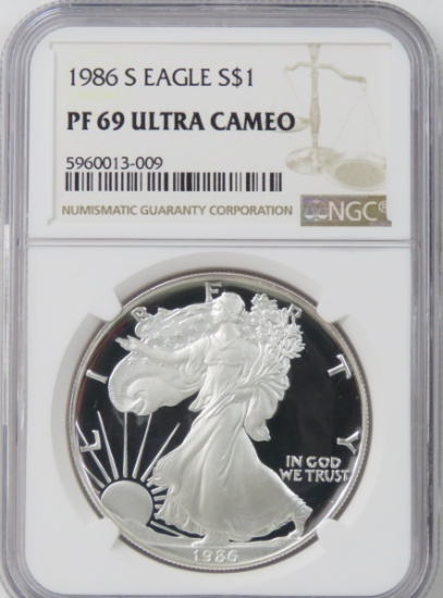 1986 S American Silver Eagle NGC PF69 ULTRA CAMEO