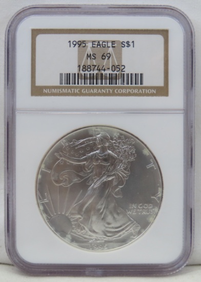 1995 American Silver Eagle NGC MS69