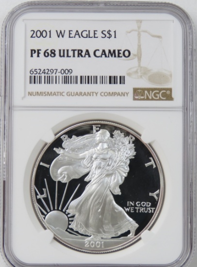 2001 W American Silver Eagle PF68 ULTRA CAMEO