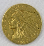 1909 $2 1/2 Gold Indian Head Quarter Eagle