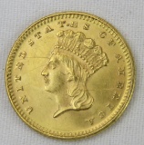 1873 $1 Gold Princess Head - scratches both sides
