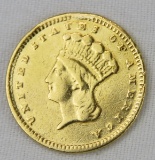 1874 $1 Gold Princess Head - jewelry damage