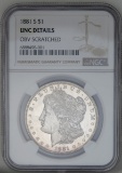 1881 S Morgan Silver Dollar NGC UNC Details