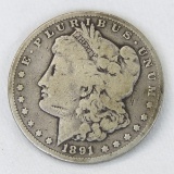 1891 CC Morgan Silver Dollar