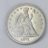 1871 Seated Liberty Silver Dollar