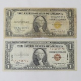 1935 A $1 Hawaii & $1 Gold Seal Note - taped