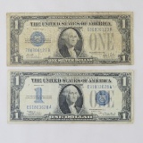 1928 B & 1934 $1 Silver Certificate Funny Backs