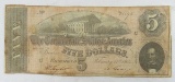1864 Confederate States $5 Note