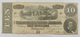 1864 Confederate States $10 Note
