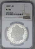 1880 S Morgan Silver Dollar NGC MS63