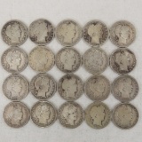 20 1902-1912 Silver Barber Half Dollars