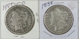 1889 O & 1888 Morgan Silver Dollars