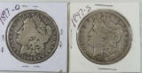 1897 O & 1897 S Morgan Silver Dollars