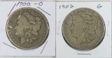1901 O & 1902 Morgan Silver Dollars