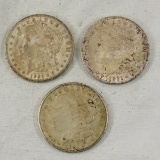 1921 P, D, S Morgan Silver Dollars