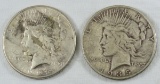 1926 S & 1935 S Peace Silver Dollars