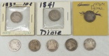8 Capped Bust & Seated Liberty Dimes