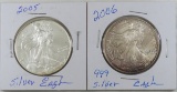 2005 & 2006 American Silver Eagles