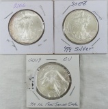2006, 2008, & 2009 American Silver Eagles