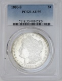 1880 S Morgan Silver Dollar PCGS AU55 NO BACK