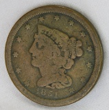 1851 Braided Hair Half Cent