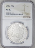 1891 Morgan Silver Dollar NGC MS62