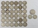 $10 Face Value Barber Quarters & 1 Barber Half