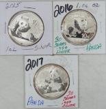 2015, 2016, 2017 Silver Chinese Pandas