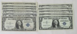 11 $1 Silver Certificate 1935 & 1957 some UNC
