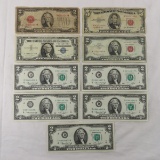 Mixed US Notes 1928 $2, 1953 $5, 1957 $1, 1963 $2