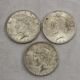 1922 P, D, S Peace Silver Dollars