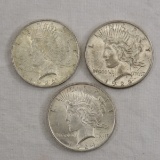 1922, 1923 S, 1924 Peace Silver Dollars