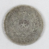 1876 Chile Un Peso silver coin