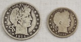 1914 Barber Half Dollar & 1899 Barber Quarter