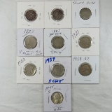 10 US Nickels 1869 - 1945