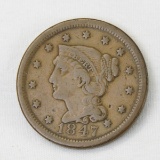 1847 Braided Hair Large Cent