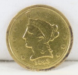1843 O $2 1/2 Gold Liberty Head Quarter Eagle