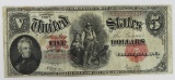 1907 $5 US Woodchopper Note