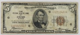 1929 $5 National Currency Note Fed Res Chicago Ill