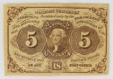 1862 5 cent Fractional Currency Note