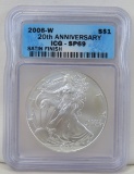 2006 W American Silver Eagle ICQ SP69 Satin Finish