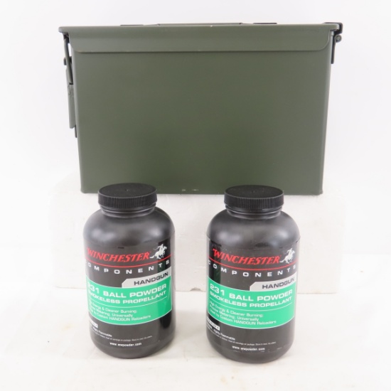 2 1lb cans Winchester 231 ball powder propellant