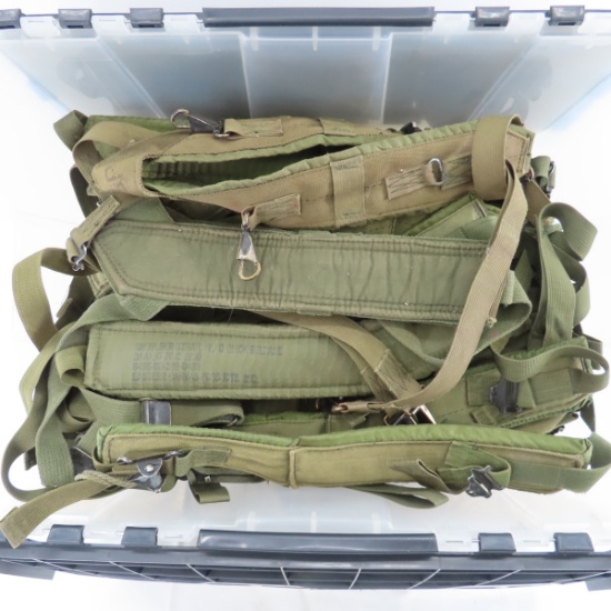 Bin full of US Military backpack straps