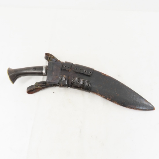 WWII Kukri knife with sheath & frog