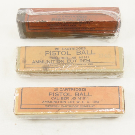 Ammunition 60 rounds Cal 45 1911 pistol ball