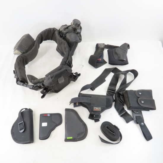 Belt with cloth holster & accessories, holsters