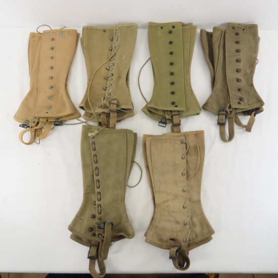 6 pairs of vintage US Military spats