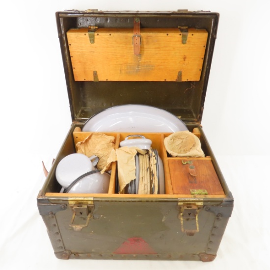WWII US army officer mess kit in trunk