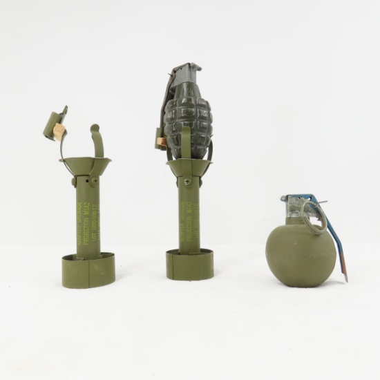 2 M1A2 Grenade adapters with inert grenades